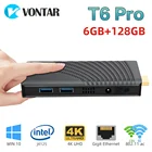 VONTAR T6 Pro Портативный мини ПК Intel J4125 четырехъядерный 6 ГБ 128 ГБ Windows 10 Pro ПК палка с HD выходом 4K Мини компьютер