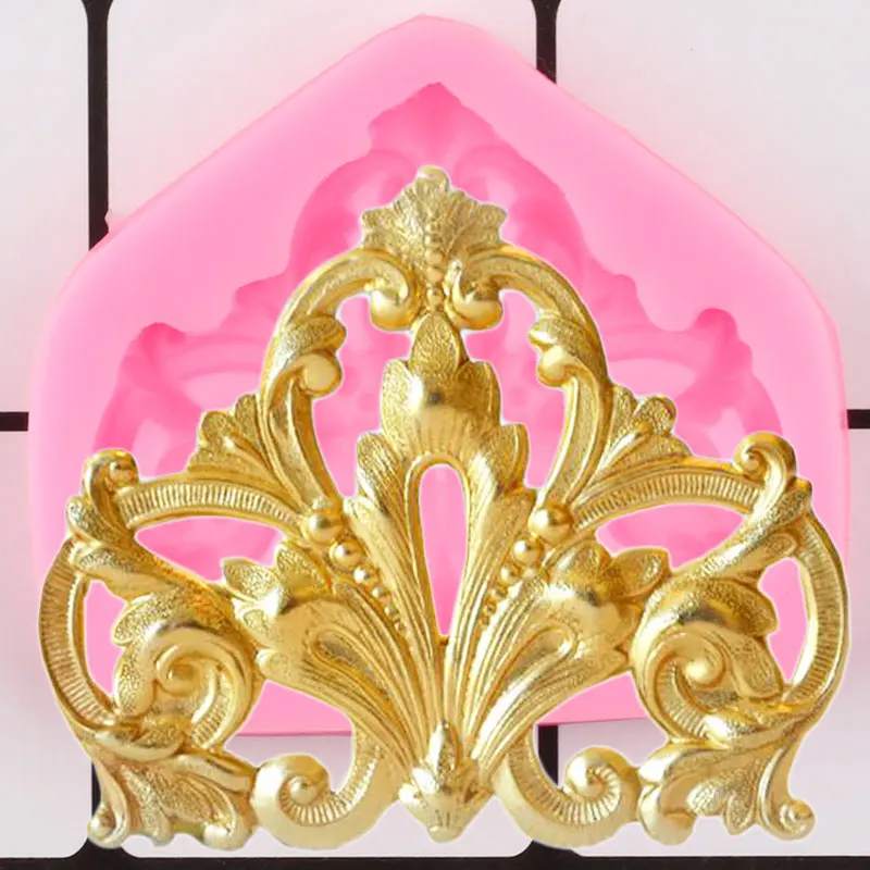 Барочная рельефная силиконовая форма 3D медальон капкейк Topper инструменты для