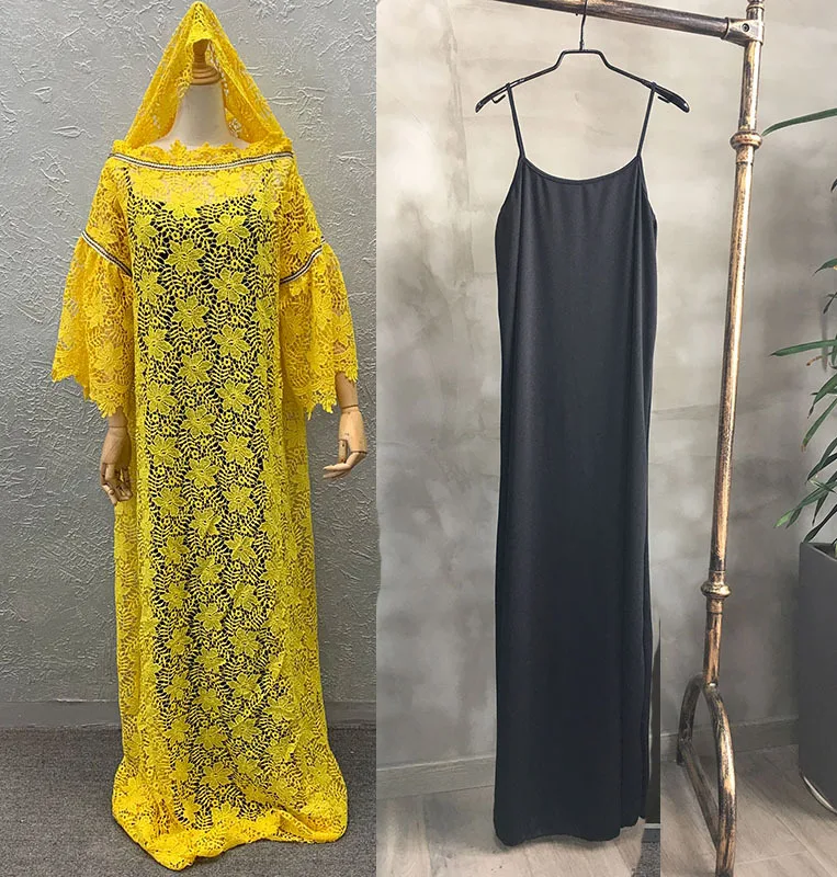 

Newest Style! African Dresses For Women Maxi Dress + Suspender Underwear 2 Pieces Clothing Traditional Wedding Robe