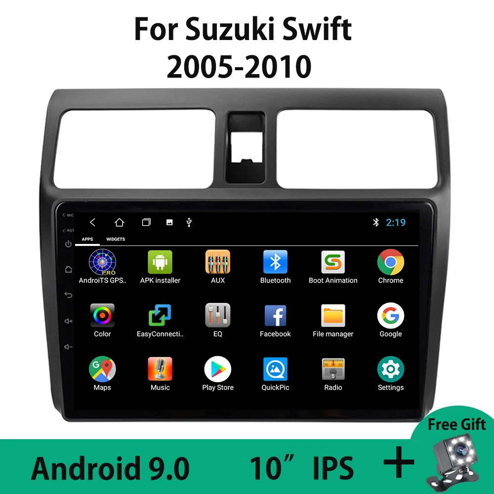 

Android 9.0 WIFI Autoradio For Suzuki Swift 2005-2010 Navigation GPS Steering Wheel Control Carplay RDS DSP Mirror Link OBD BT
