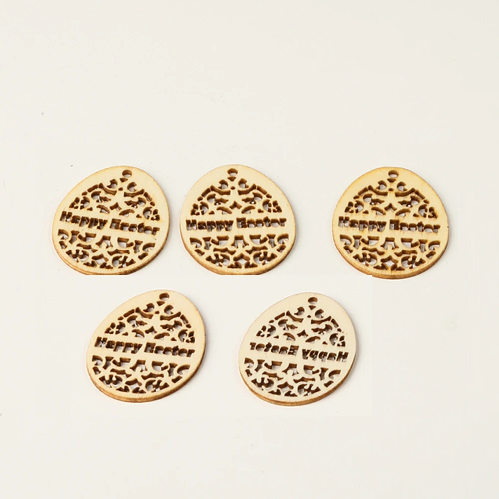 50 шт. Мультяшные деревянные пасхальные милые ремесленные украшения DIY вечерние