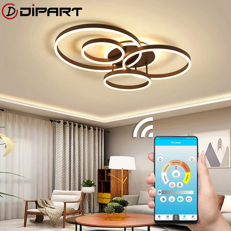 Modern Simplicity Ceiling Lights LED Lamp With APP Dimmable Modern Lighting Ceiling Lamp For Bedroom Living room Kitchen RGB