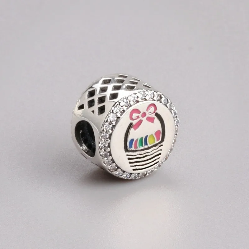 

Original 925 Sterling Silver Bead Shiny Round Enamel Beads Fit Pandora Women Bracelet & Necklace Diy Jewelry