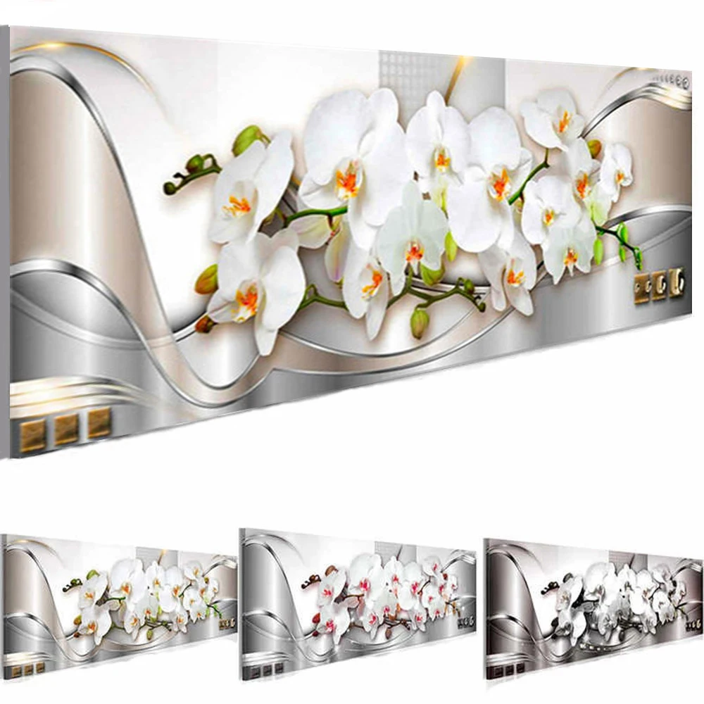 

5d DIY Diamond Embroidery Phalaenopsis Flower Large Size Square Diamond Painting Mosaic Art Picture for Living Room Home Decor