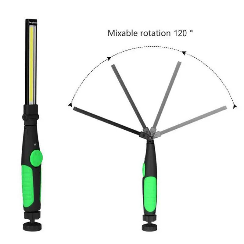 

USB Rechargeable With Built-in Battery Set Multi Function Folding Work Light COB LED Camping Torch Flashlight
