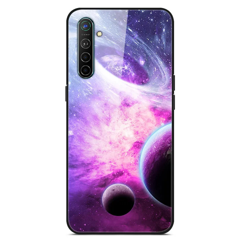 Чехол для Oppo Realme X2, чехол из закаленного твердого стекла для Oppo Realme XT X2 Pro, чехол, мягкий силиконовый бампер с принтом - Цвет: Шоколад