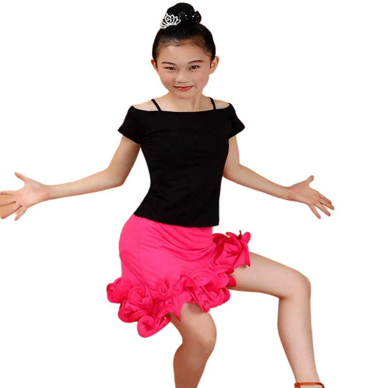 Детские костюмы для латиноамериканских танцев танцевальная одежда с бахромой