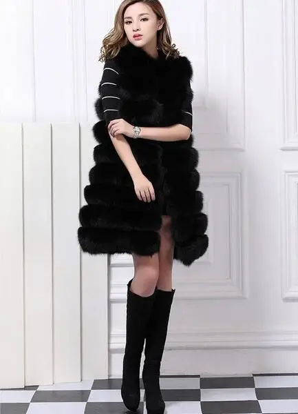 Норковая шуба из искусственного меха женский зимний жилет женские супер длинные