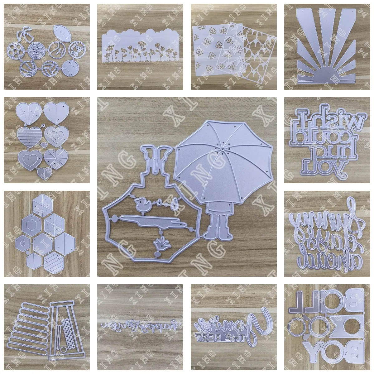 

2022 Diy Paper Card Gift Special Offer You're the Best Ball Hearts Umbrella Boy Cut Dies Floral Border Mod Layered Leaf Stencils