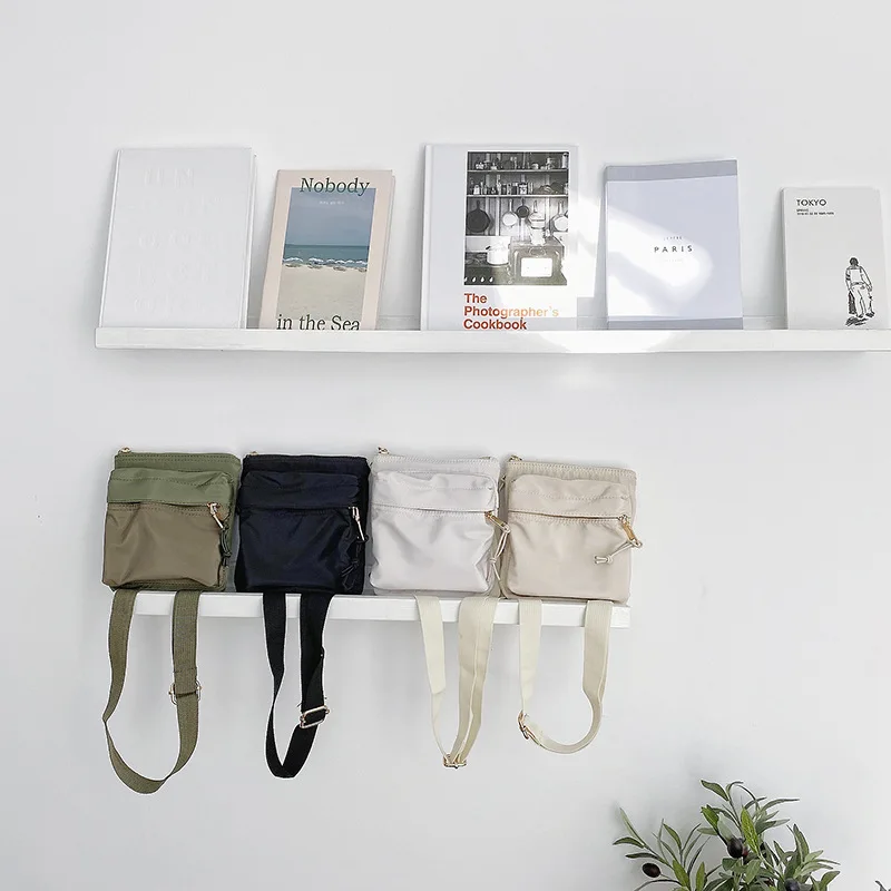 

Bag women 2020 new spring and autumn fashion simple art fan one shoulder messenger canvas bag wild casual small square bag