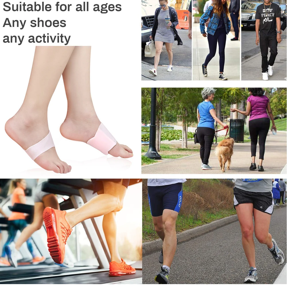 

1Pair Arch Support Cushion - Plantar Fasciitis Support - Flat Feet Soft Elastic Foot Brace for High Fallen Arches Heel Pain