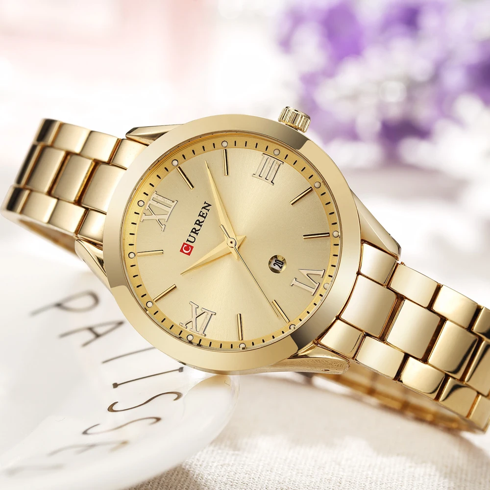 hot fashion ladies watches top brand luxury female clock rose gold stainless steel bracelet quartz watch women curren watches free global shipping