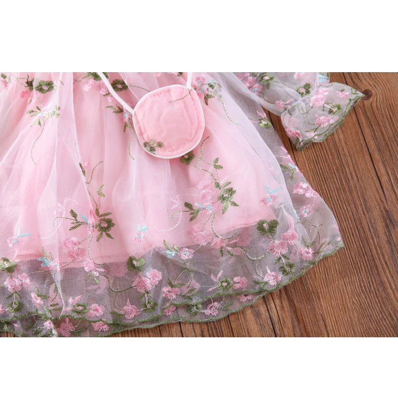 Платье для девочек весна-осень 2021 кружевные шифоновые Детские платья в китайском