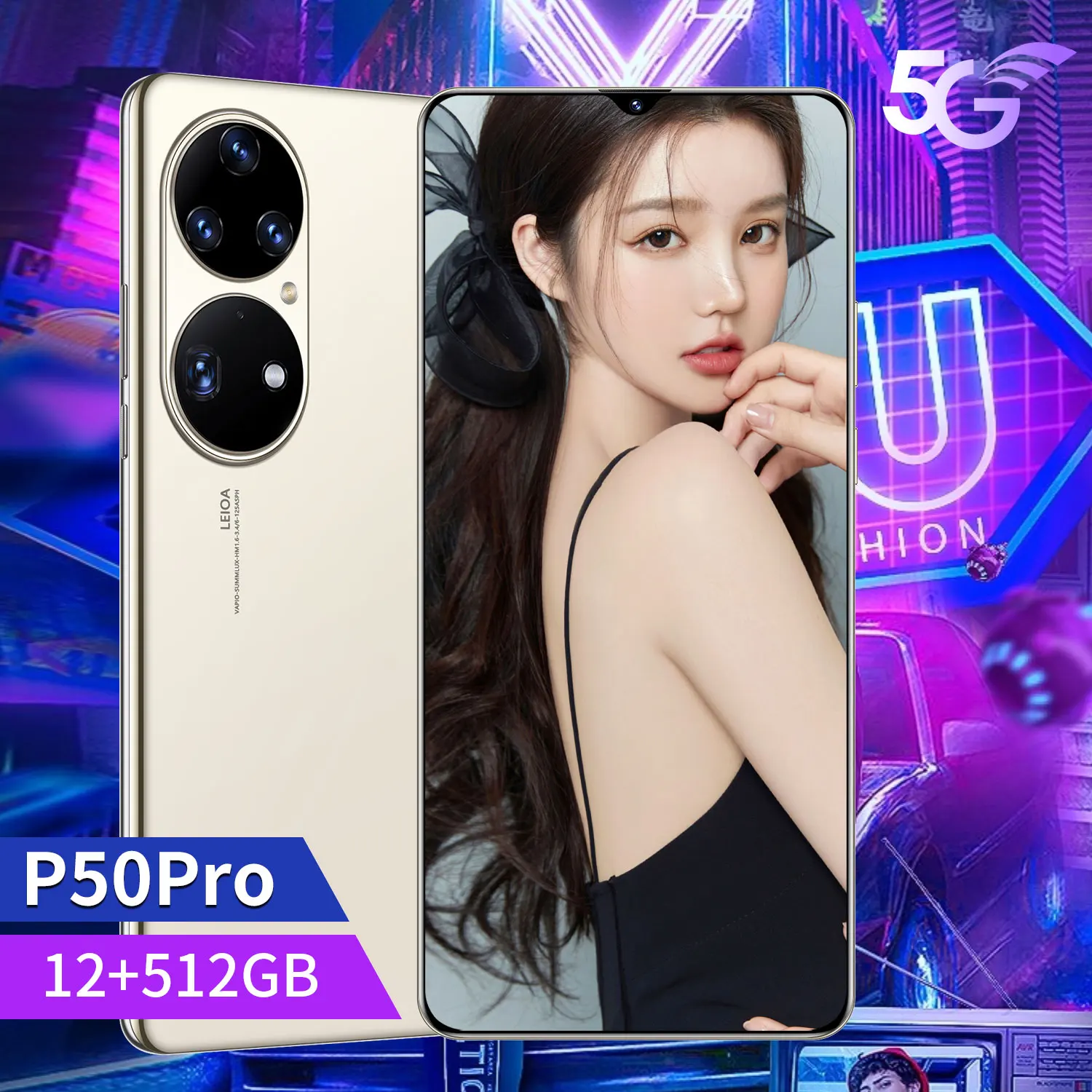 

P50 Pro 5G Smartphone 12GB+512GB Cell phone Mobile Phone Global Version MTK6889 10 Core 6800Mah 16MP+32MP Cellphones