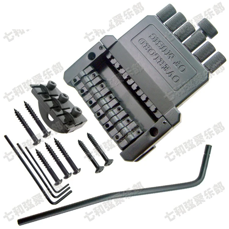 

A Set Black 6 String guitar Bridge Tailpiece for headless Guitar accessories