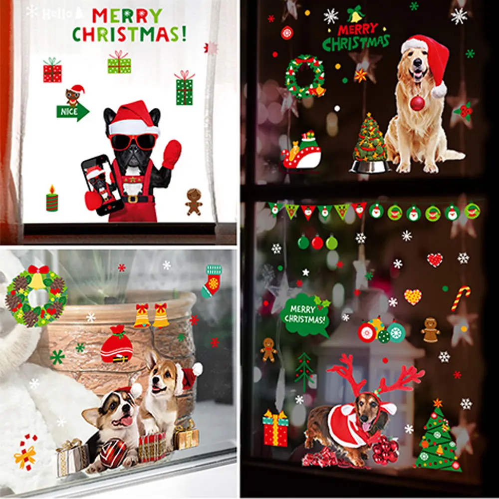 

Christmas Room Home PVC 9 Styles Convenient Actual Colored Cartoon Self-adhesive Shop Window Decorate Creative Multifunctional