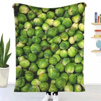 brussels sprouts 3d printed flannel throw blanket%ef%bc%8csuper warm quilt throw blankets for bedding travel bedding