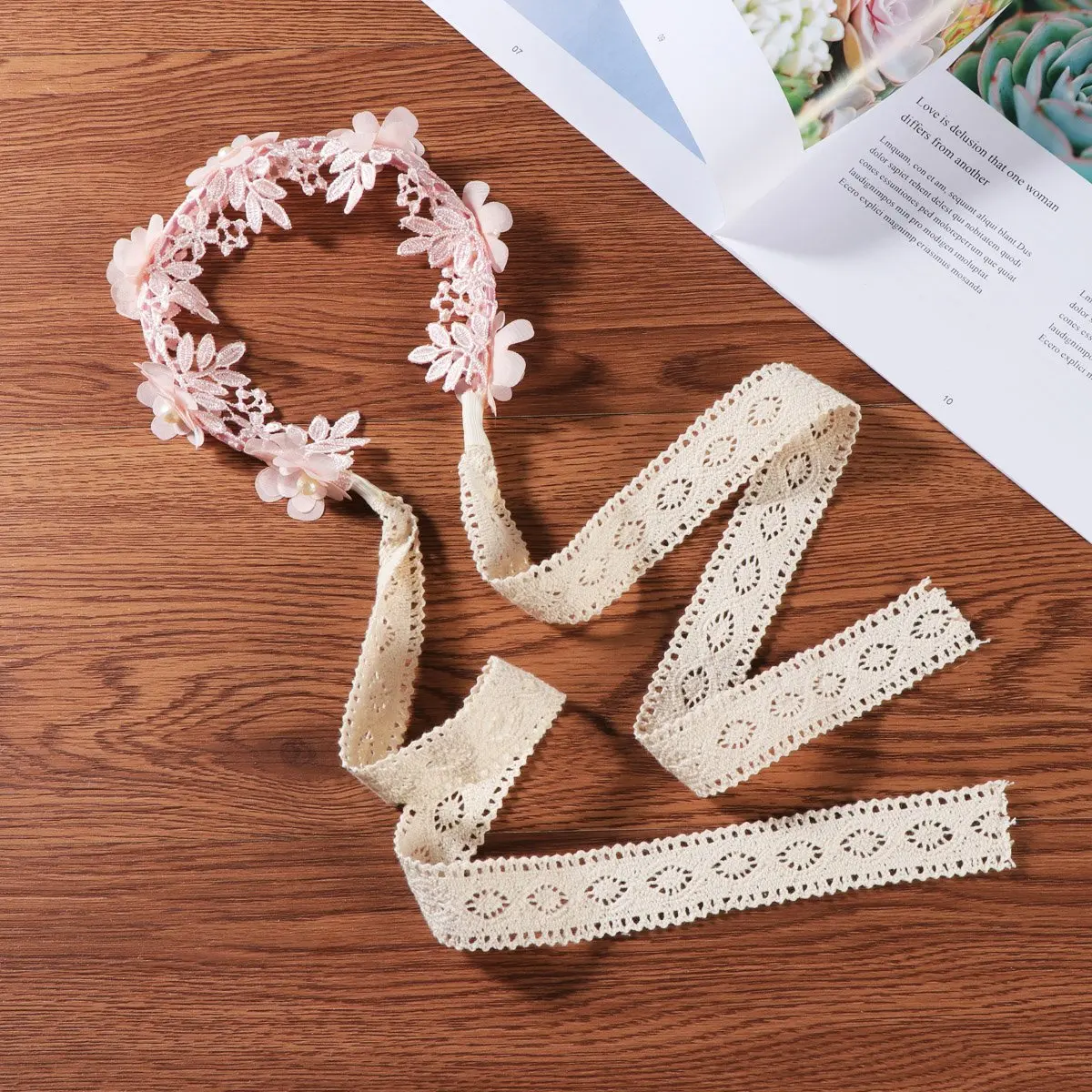 Новинка детская Цветочная кружевная лента повязка на голову для девочек Милая