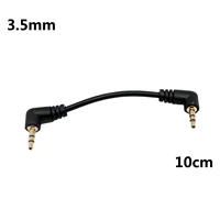 1pcs gold 3 5mm 18 male right angle to male right stereo aux audio cable 15cm 10cm