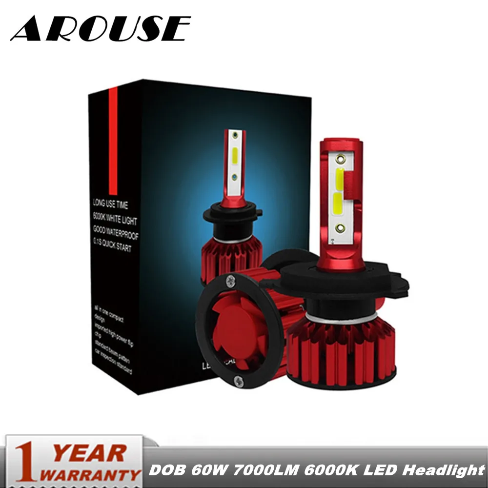 AROUSE H4 Hi lo Beam H7 H11 9005 9006 светодиодные автомобильные лампы для фар DOB 50 Вт 7000LM 6000 К