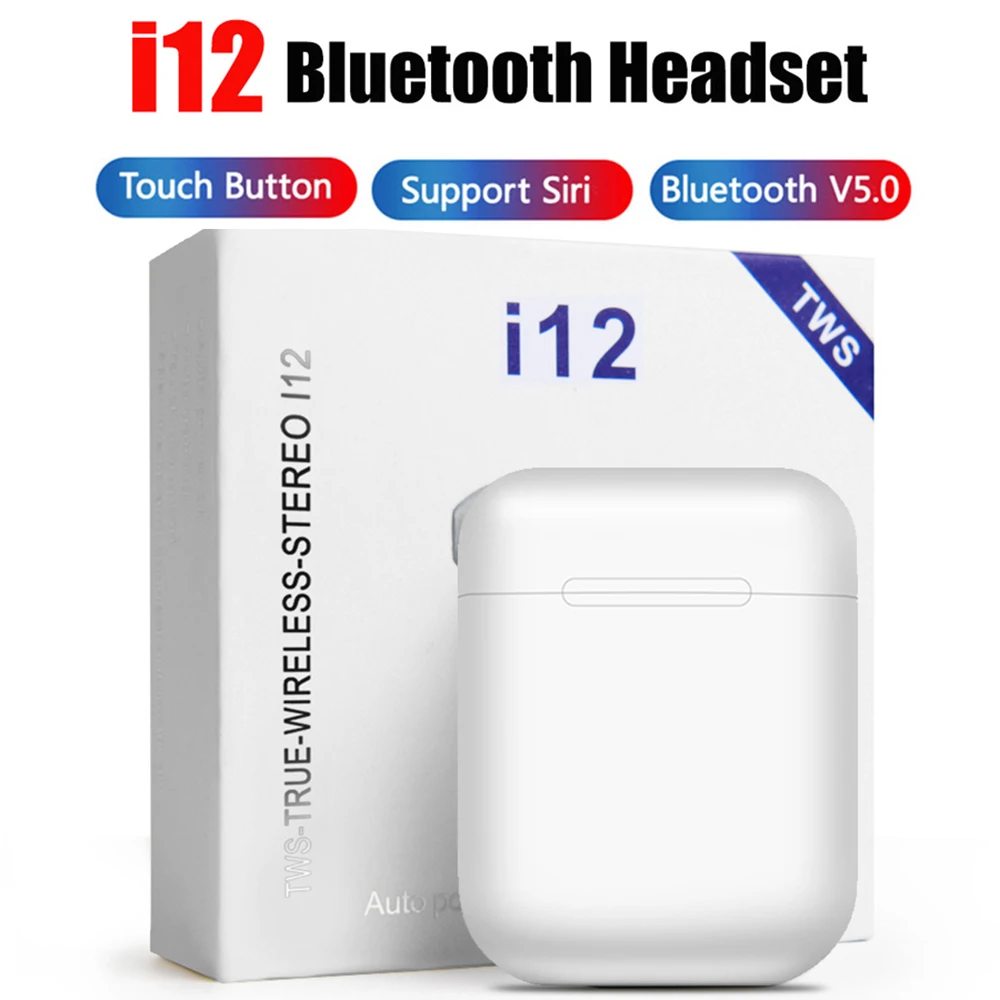 i12 i 12 TWS Мини Bluetooth Беспроводные наушники с сенсорным управлением наушники с зарядным устройством спортивные гарнитуры pk tws i10 i30 i60