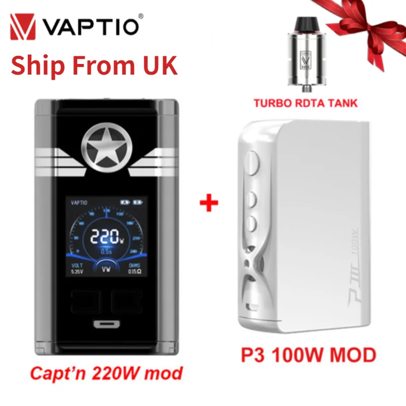 [Отправка из Украины] бокс мод vaptio Capt 'n 220 Вт 1 3 дюймовый TFT экран аккумулятор 18650 0