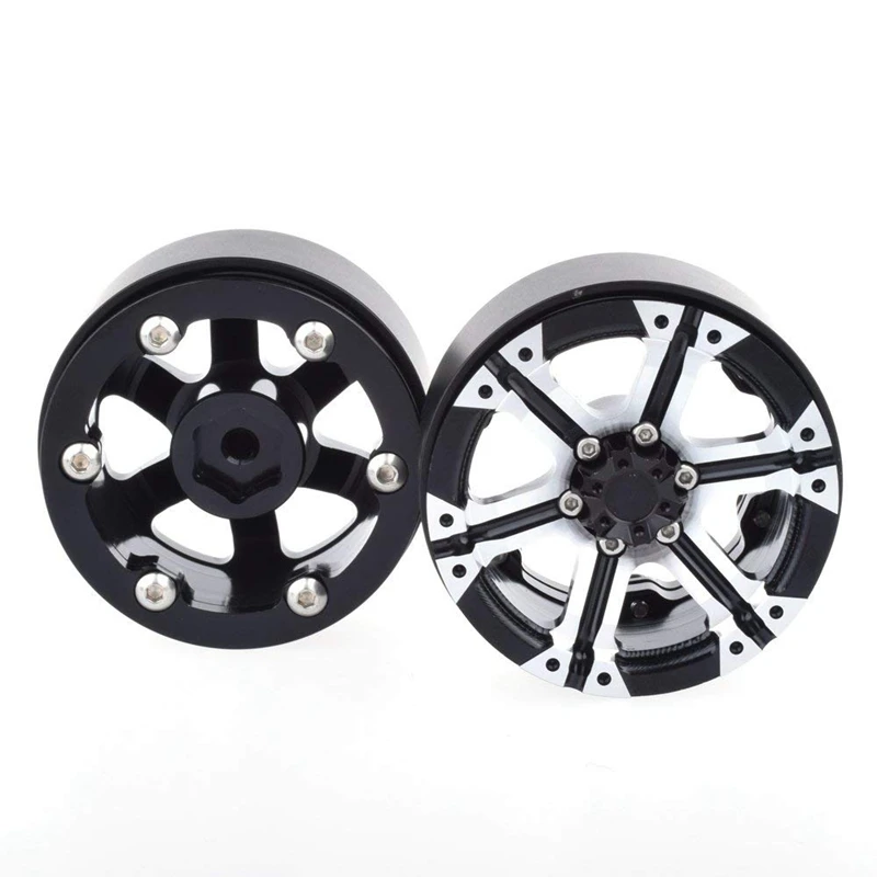 

2 Set Toy Accessories: 1 Set Rock Crawler Metal 1.9 Inch BEADLOCK Wheel Rim & 1 Set Metal Front Bumper With LED Lights
