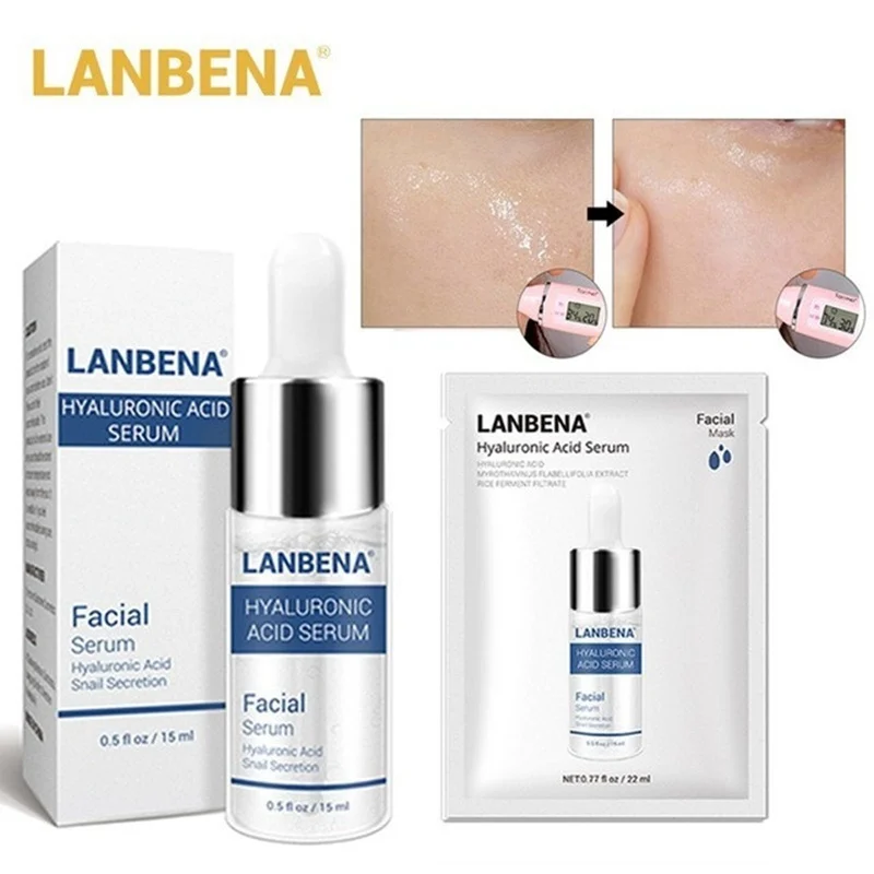 Сыворотка с гиалуроновой кислотой LANBENA эссенция улитки маска для лица лечение