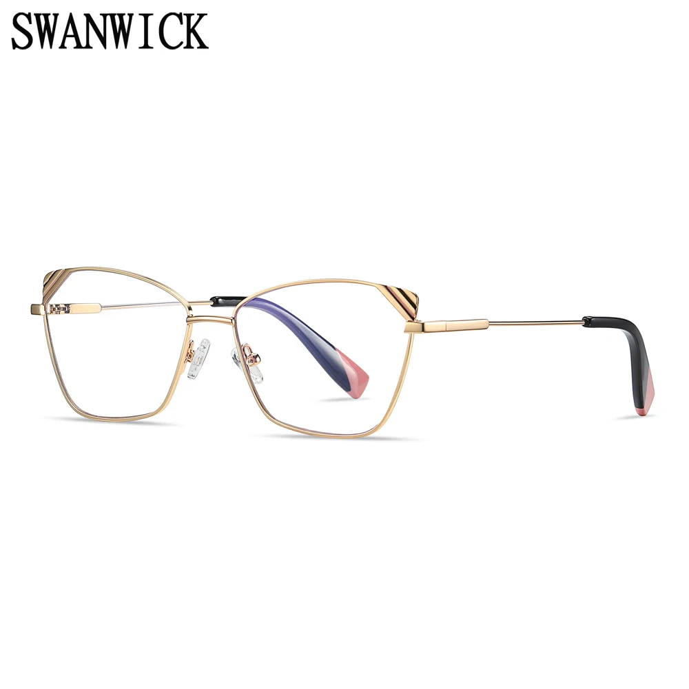 

Swanwick cat eye glasses female blue light blocking clear lens women glasses frame optical spring hinge high quality accessories