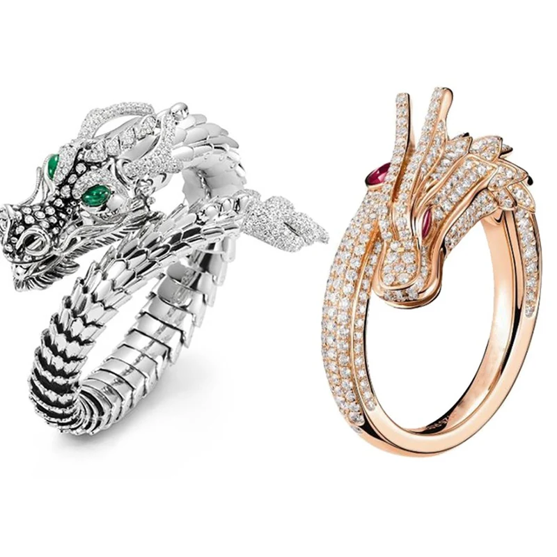 

Unique Style Dragon Rings Steampunk Dragon Ring For Women Men Retro Hip Hop Personality Ring Party Gothic Jewelry Adjustable
