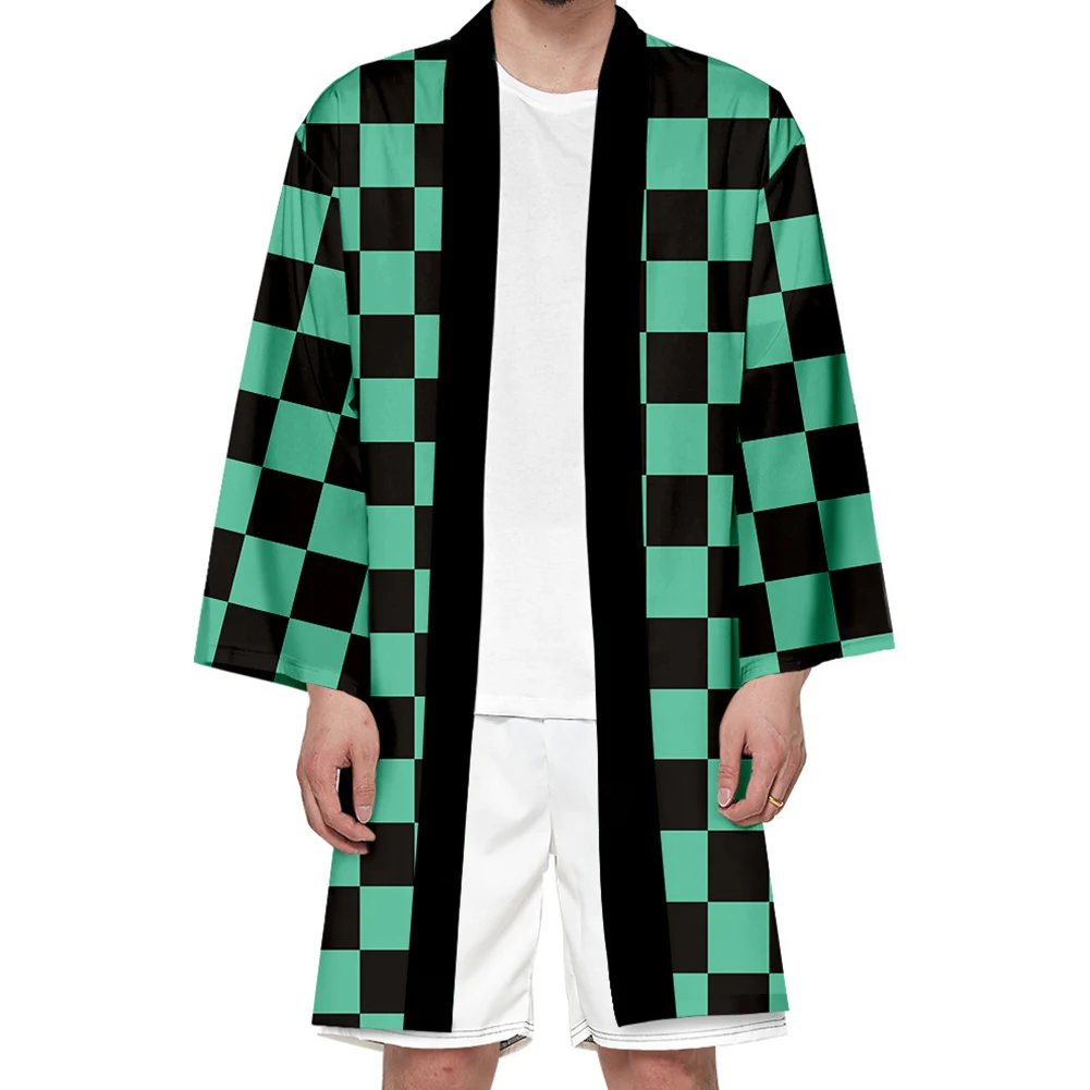 

Manga Demon Slayer Kimetsu no Yaiba Kimono Long Sleeve Cardigan Rengoku Kyoujurou Cosplay 3D Printing Haori Yukata Streetwear