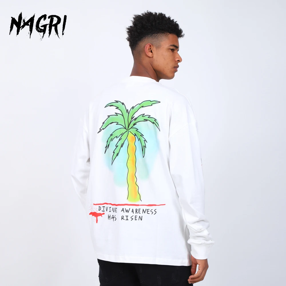 Футболка Kanye мужская с принтом черепа и граффити Топ длинным рукавом графическим