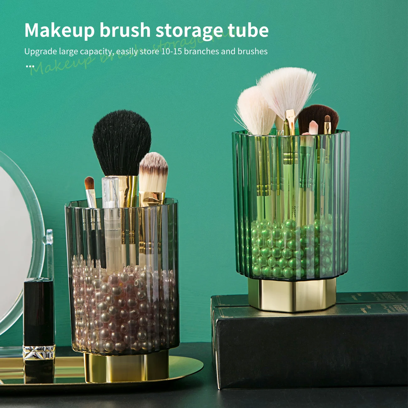 

Makeup Brush Storage Bucket Dustproof Pen Holder Desktop Eyebrow Pencil Storage Eye Shadow Brushes Storage Box
