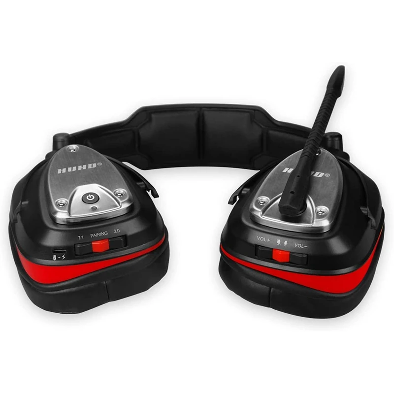 

AM05-HUHD 2.4G USB Wireless Gaming Headset for PC PS4 Switch with 7.1 Surround Sound Deep Bass- Rotating Metal Ear Cups