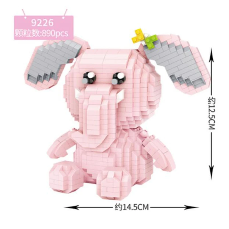 LOZ алмазные мини блоки Пчела Розовый Слон Мультяшные Животные модели