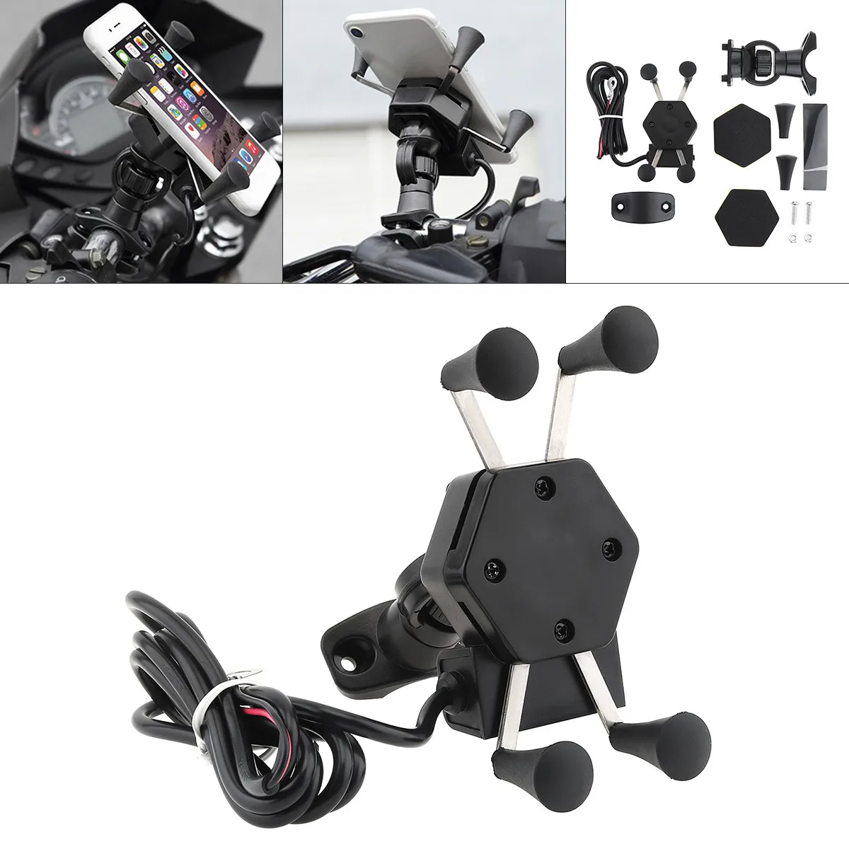 Регулируемый держатель для крепления на руль мотоцикла перезаряжаемый