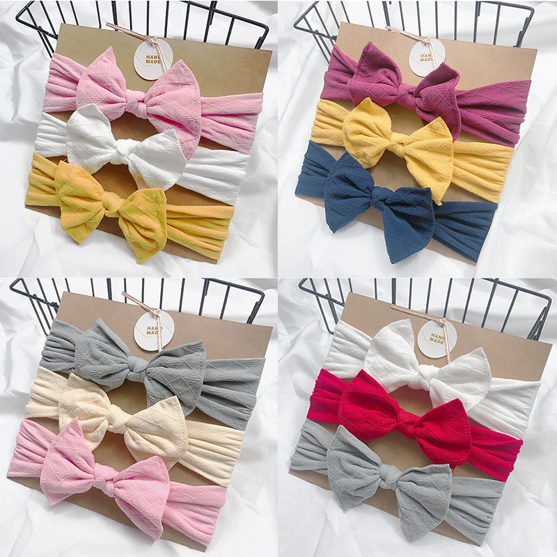 3Pcs/Set Baby Headbands For Newborn Hair Cute Bow Flower Elastic Headwear Kids Gifts Girl Accessories | Мать и ребенок