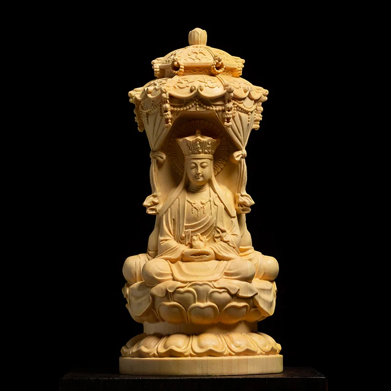 Скульптура Sakyamuni 10/15 см с тремя лицами резьба из бокса статуя Будды украшение для