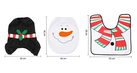 Рождественский чехол для унитаза Санта Клаус ковер с оленем модный Снеговик