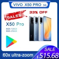 original vivo x50 pro 8gb 128gb 60x ultra zoom 48 0mp mainly camera cellphone nfc snapdragon 765g 33w fast charge 5g smartphone