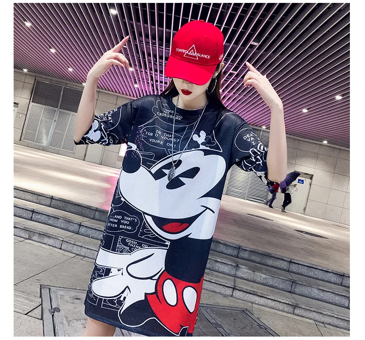 

Disney Mickey Minnie Mouse Donald Duck Goofy Women Harajuku Tops Oversize T-shirts Summer Female Loose New Tees Clothes Tops