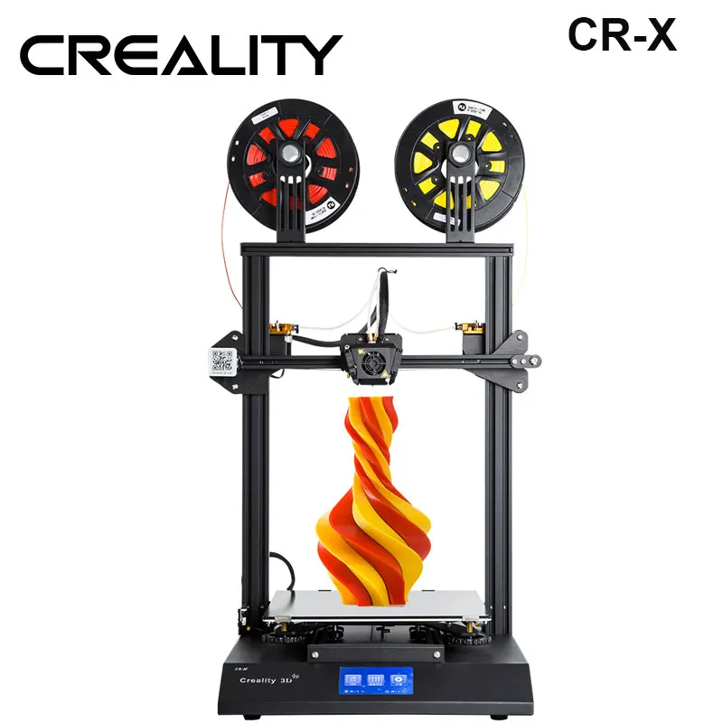 Горячий CREALITY CR-X 3D-принтер для печати, двухцветный набор для рукоделия, сенсорный экран, двойной вентилятор, крутой+ 2 кг нити