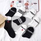 Женские хлопковые короткие носки с рюшами, весна-лето, милые однотонные женские носки в виде сердечек