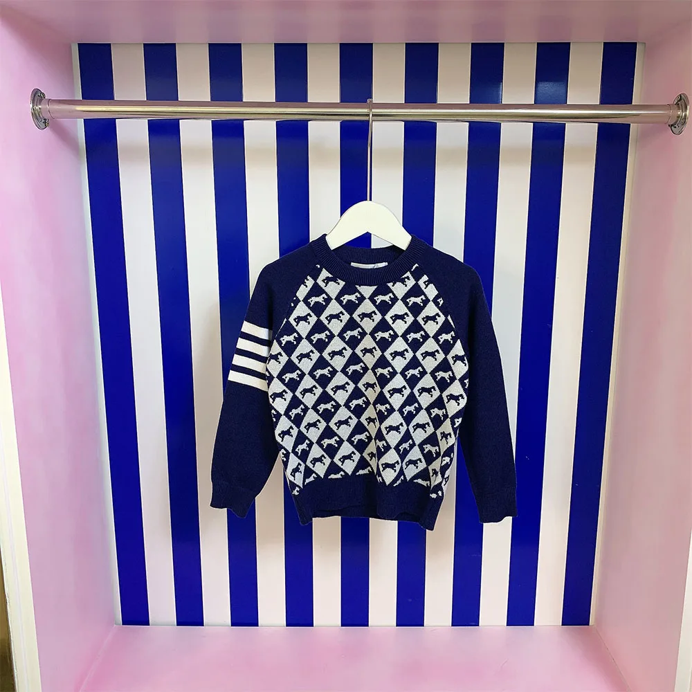 Свитер осенняя и зимняя одежда пуловер для мальчиков девочек рубашка Детский