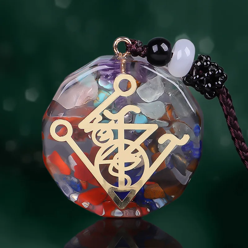 

Orgonite Pendant Om Symbol Necklace Chakra Healing Energy Necklace Meditation Jewelry Handmade Professional Dropshipping
