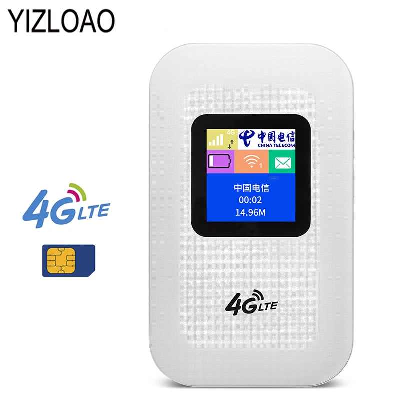 

YIZLOAO 4G LTE Wifi Router Mobile Hotspot Mifi 150Mbps Modem Wireless 3G 4G Wi-Fi Router With Sim Slot Car Broadband