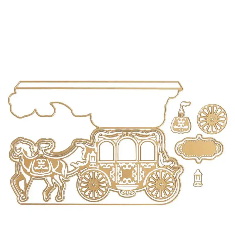 

Christmas Decoration Carriage Horse Die Metal Die Cutting 2021 New Die Molds Scrapbooking Paper Making Cuts Crafts Big Dies
