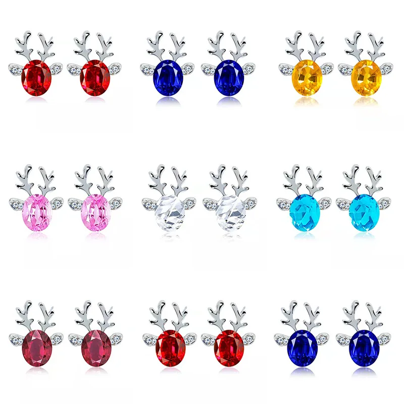 

1Pair Women Merry Christmas Gift Elegant Jewelry Xmas Pearl Deer Earrings Reindeer Ear Stud New Year Gift