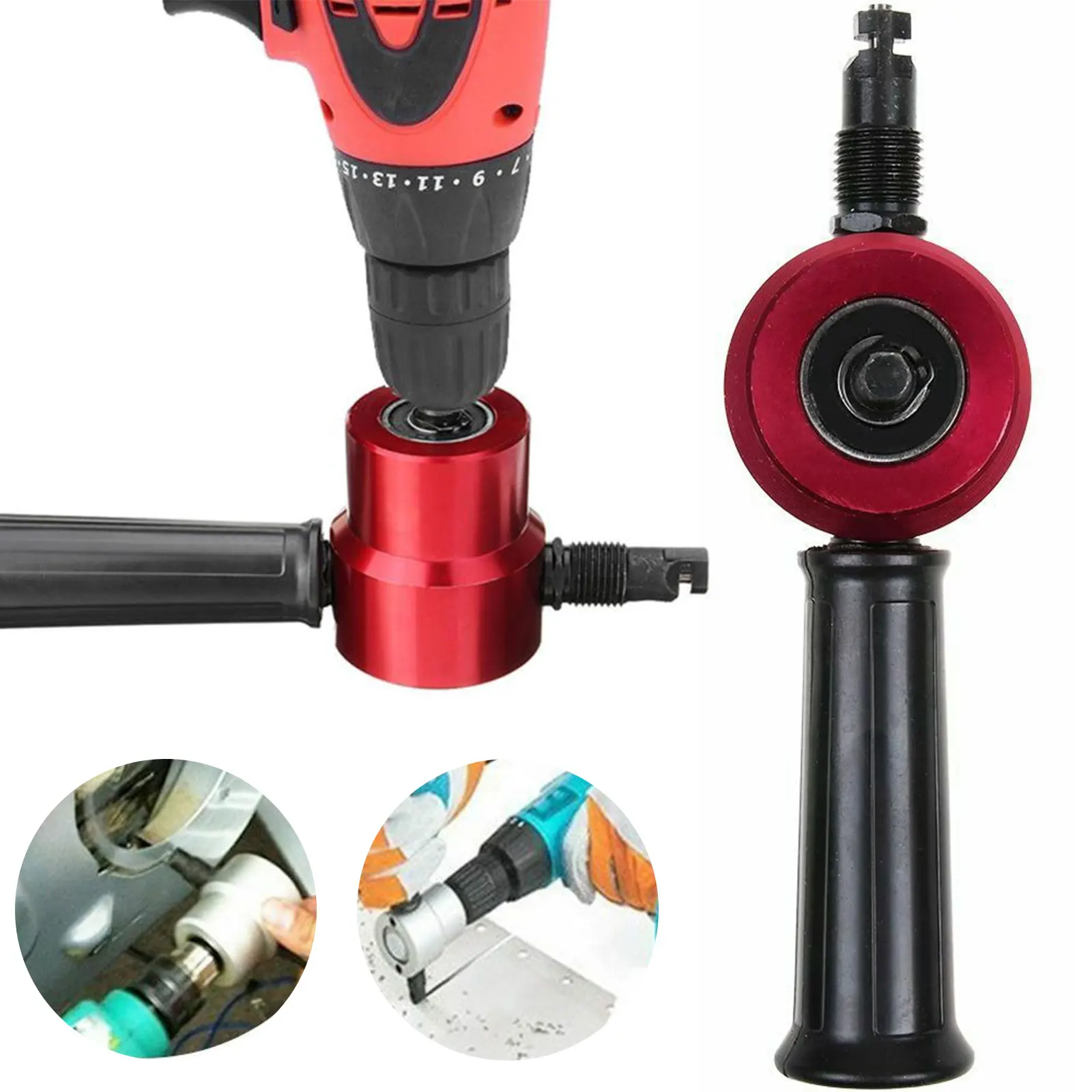 

Metal Sheet Cutter Double Head Iron Saw Nibble Cutting Tool Electric Drill Attachment Metal Plate Shear Scissors Punch Hole