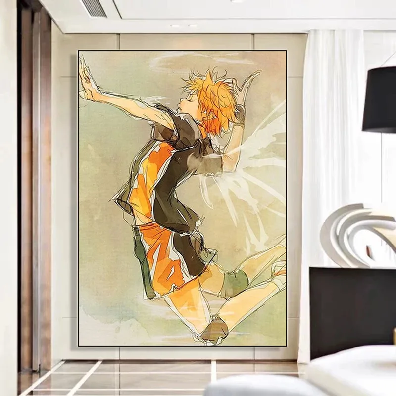 Картина на холсте для волейбола и мальчика современные аниме постеры принты Haikyuu